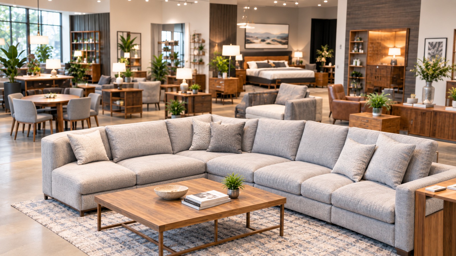 Home and living room furniture setup background